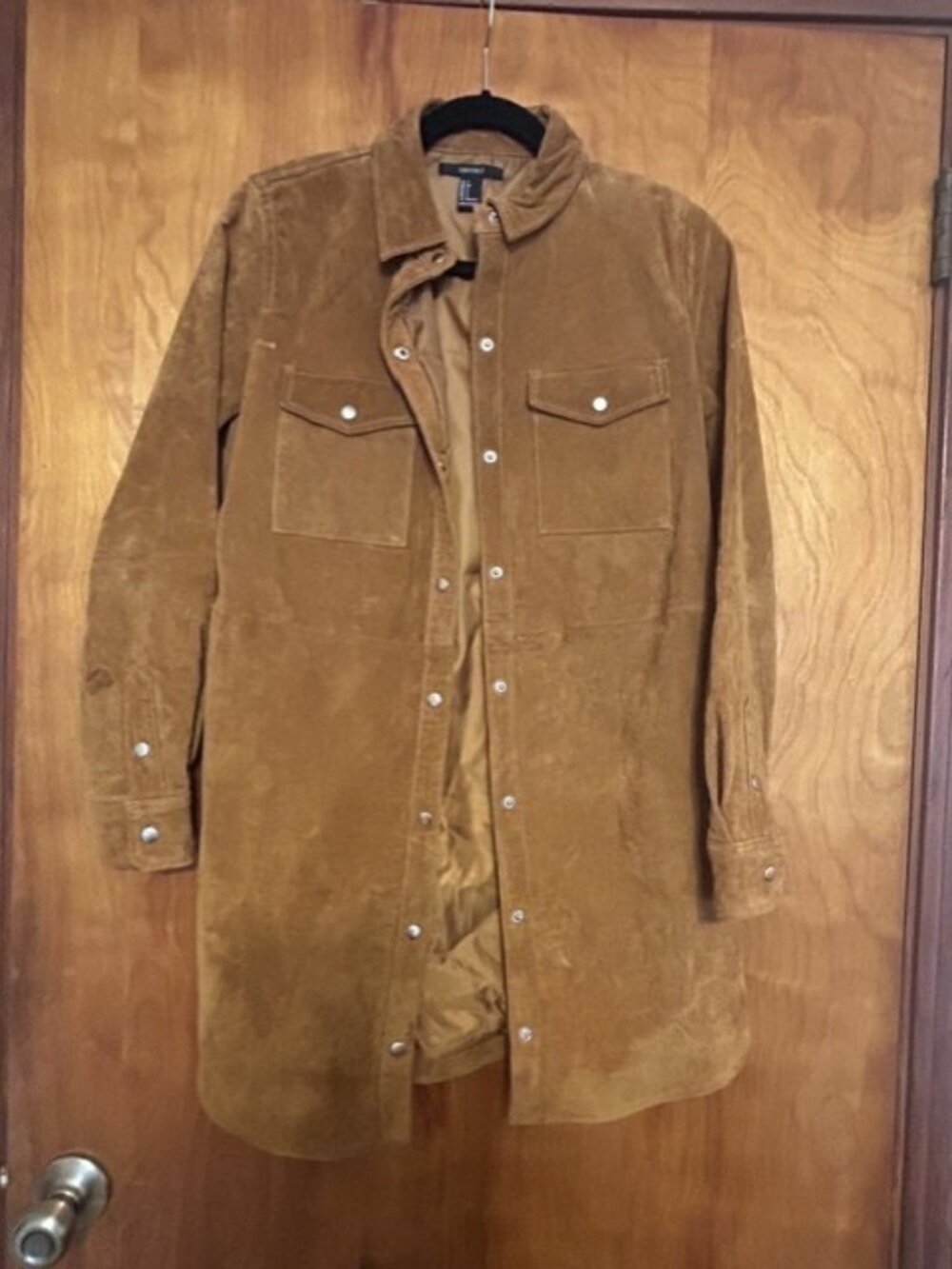 Genuine Suede Shirt Jacket Brown Size S - Picture 2 of 5